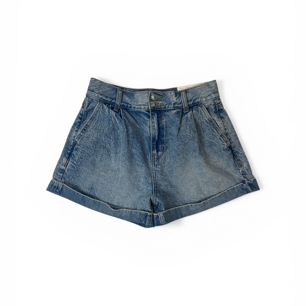 American Eagle Mom Shorts High Rise Denim Cuffed NWT Size 2 casual - Picture 1 of 6